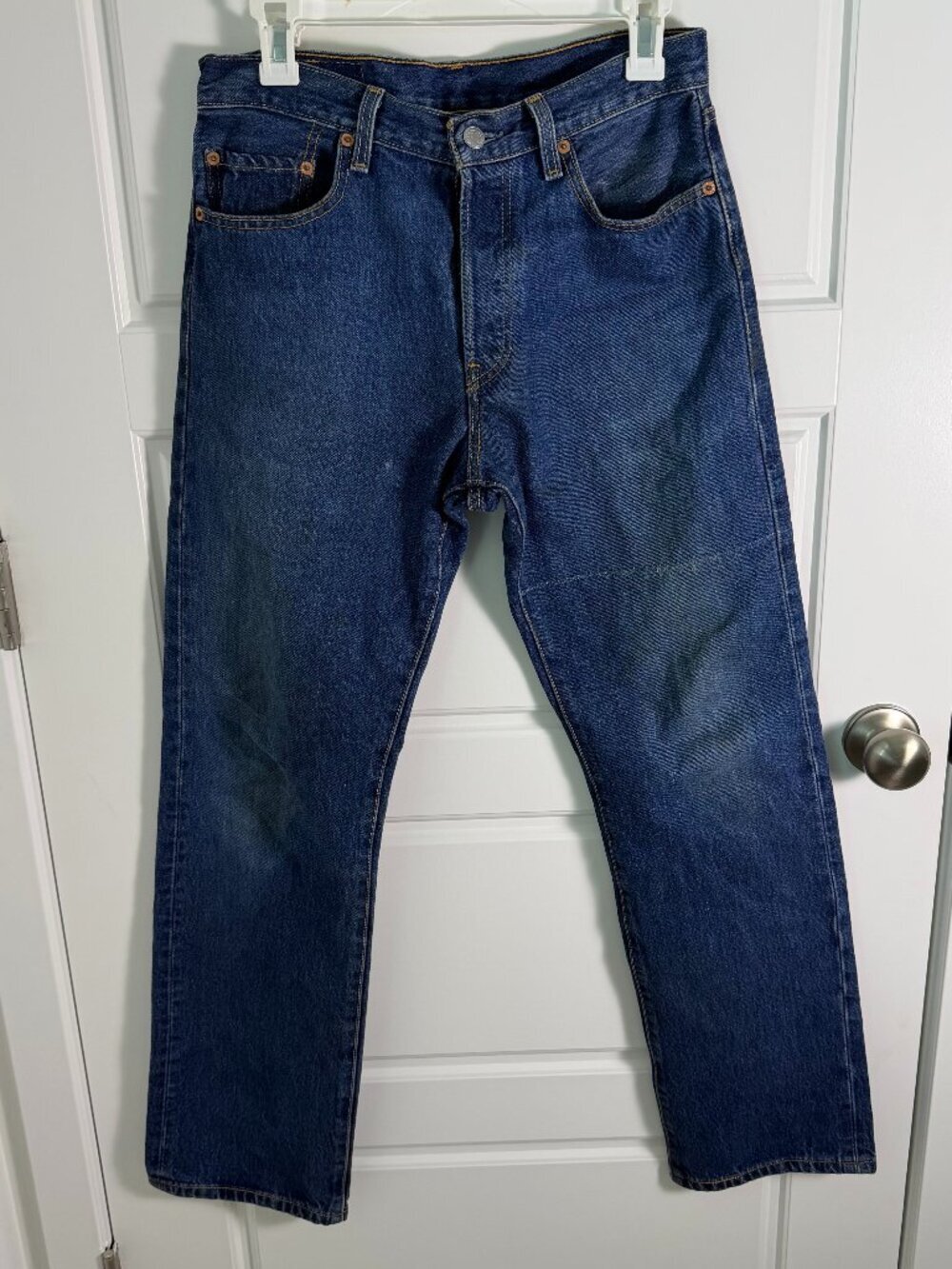 Levi’s 501 Original Fit Jeans Men’s W34 Blue Medium Wash Straight Leg Button Fly
